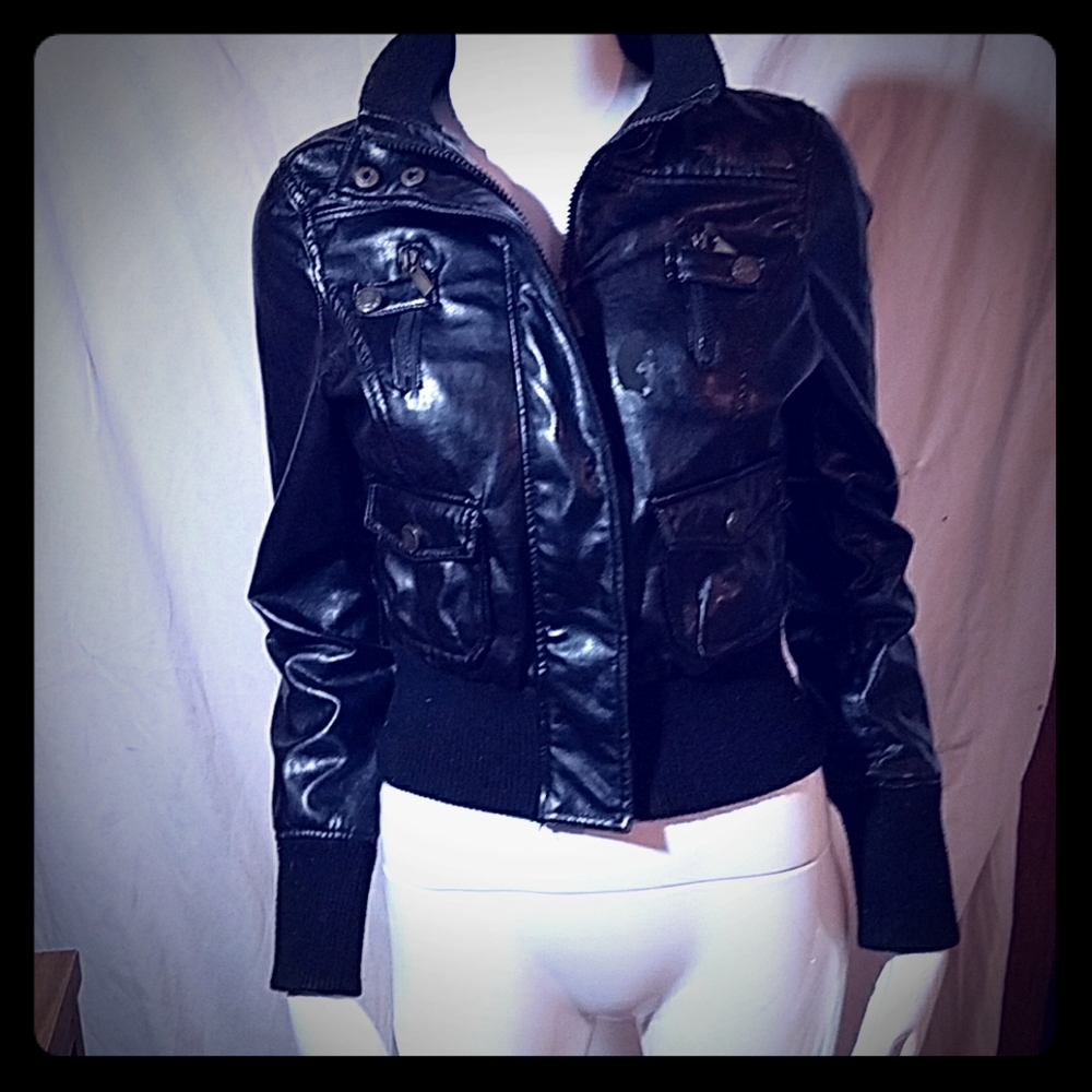 A beautiful black biker jacket